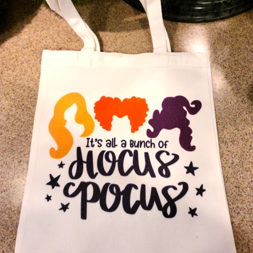 Disney tote - HOCUS POCUS Themed White Canvas shoulder Tote